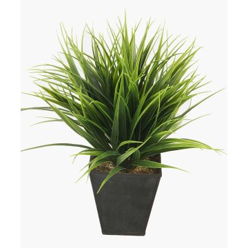 Plastový rákos ARIANO v zinkovém květináči, zelený, 30cm