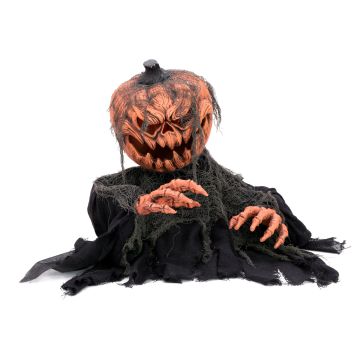 Halloweenská dýně zombie ROVIGO, zvuková funkce, LED diody, 50cm