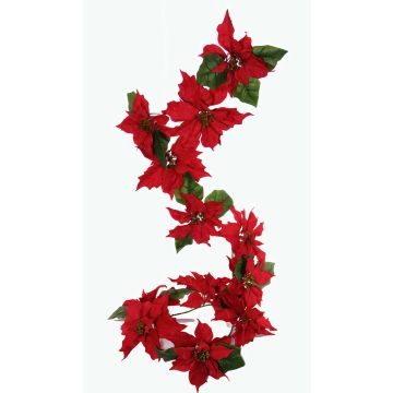 Umělá girlanda z poinsettie TISHA, červená, 180cm, Ø18-23cm Umělá girlanda z poinsettie TISHA, červená, 180cm, Ø18-23cm