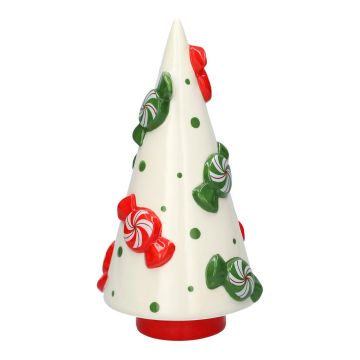Dekorativní figurka vánočního stromku CRUMB z keramiky, s bonbóny, červeno-bílo-zelená, 23,6 cm, Ø 11,8 cm Dekorativní figurka vánočního stromku CRUMB z keramiky, s bonbóny, červeno-bílo-zelená, 23,6 cm, Ø 11,8 cm
