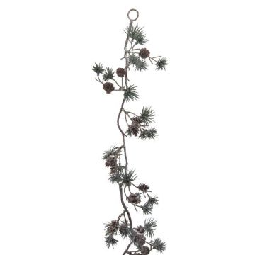 Umělý modřínový věnec LIMTRA, šišky, zmrzlý, zelený, 100cm