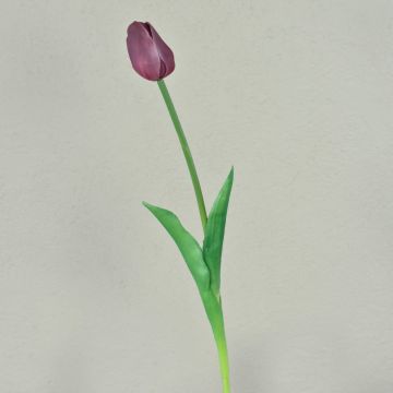 Plastový tulipán LONA, fialovo-zelený, 45cm, Ø4cm