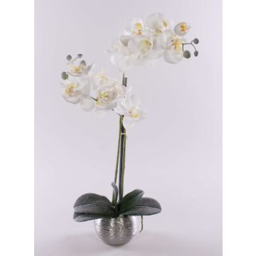Umělá orchidej Phalaenopsis KAREN, dekorativní květináč, mražená, bílá, 50cm Umělá orchidej Phalaenopsis KAREN, dekorativní květináč, mražená, bílá, 50cm