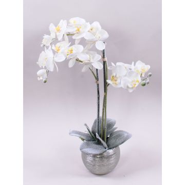 Umělá orchidej Phalaenopsis KAREN, dekorativní květináč, zmrzlá, bílá, 60cm Umělá orchidej Phalaenopsis KAREN, dekorativní květináč, zmrzlá, bílá, 60cm