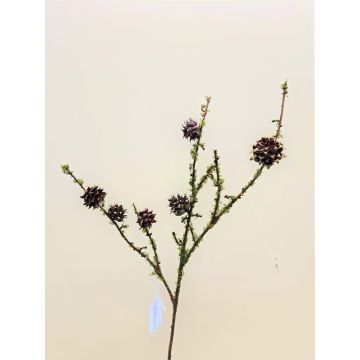 Dekorativní borová větvička TOMTE s mechem, šišky, zelená, 75cm