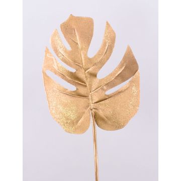 Umělý filodendron Monstera Deliciosa list ASMERET s třpytkami, zlatý, 70cm Umělý filodendron Monstera Deliciosa list ASMERET s třpytkami, zlatý, 70cm