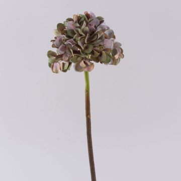 Umělá květina hortenzie MANDISA, zeleno-růžová, 65cm