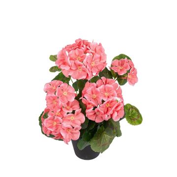 Umělá květina pelargónie ELISABETTA v dekorativním květináči, lososová, 35 cm