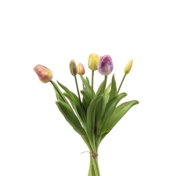 Umělá kytice tulipánů Mix LONA, žlutá-růžová-fialová, 40 cm Umělá kytice tulipánů Mix LONA, žlutá-růžová-fialová, 40 cm