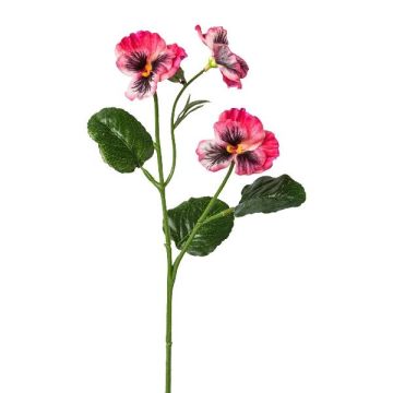 Dekorativní větvička macešky FREVON, růžovo-bílá, 45cm