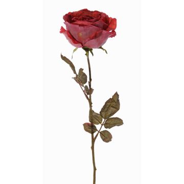Umělá růže NAJMA, staročerveno-fialová, 65cm, Ø10cm