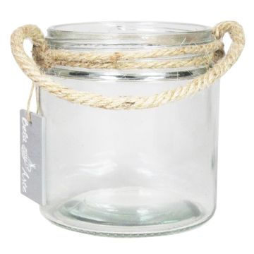Skleněná lucerna KIAH s uchem, čirá, 12cm, Ø11cm Skleněná lucerna KIAH s uchem, čirá, 12cm, Ø11cm