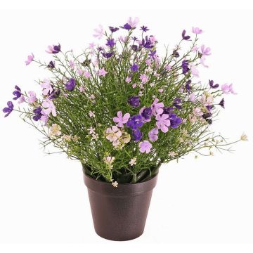 Dekorativní květina GISINDA v dekorativním květináči, lila-lila, 40cm Dekorativní květina GISINDA v dekorativním květináči, lila-lila, 40cm