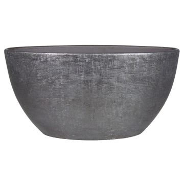 Květináč z keramiky AGAPE oválný se vzorem, černý, 49x20x25cm