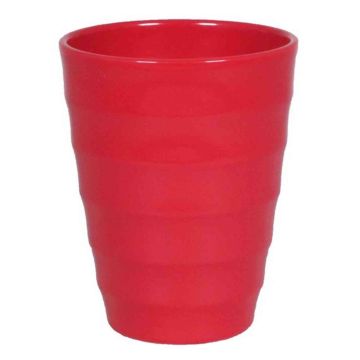 Květináč na orchideje IZEH, keramický, červený, 17cm, Ø14cm