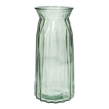 Skleněná váza RUBIE, zelená-čirá, 24 cm, Ø 11 cm Skleněná váza RUBIE, zelená-čirá, 24 cm, Ø 11 cm