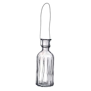 Skleněná láhev ANANKE s rýhami, uchem, čirá, 19 cm, Ø 7,4 cm Skleněná láhev ANANKE s rýhami, uchem, čirá, 19 cm, Ø 7,4 cm
