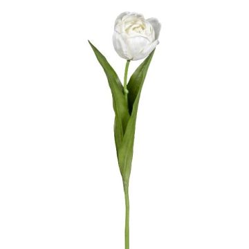 Umělý květ tulipánu TRIFT, bílo-zelený, 50cm, Ø4,5cm