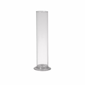 Váza na jednu květinu ABIRAMY ze skla, na stojanu, čirá, 30cm, Ø6cm