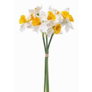 Umělý svazek narcisů BROZIN, bíložlutý, 40cm