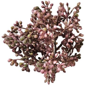 Dekorativní větvička sněhová koule MARMYN s bobulemi, světle fialová, 35cm