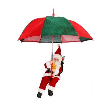 Závěsný Santa Claus SISSON s deštníkem, LED diody, červeno-zelený, 77 cm, Ø 70 cm Závěsný Santa Claus SISSON s deštníkem, LED diody, červeno-zelený, 77 cm, Ø 70 cm