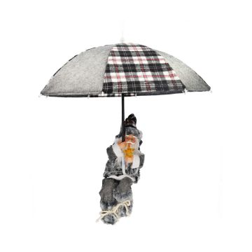 Závěsný Santa Claus SISSON s deštníkem, LED diodami, šedo-bílý, 77 cm, Ø 70 cm Závěsný Santa Claus SISSON s deštníkem, LED diodami, šedo-bílý, 77 cm, Ø 70 cm