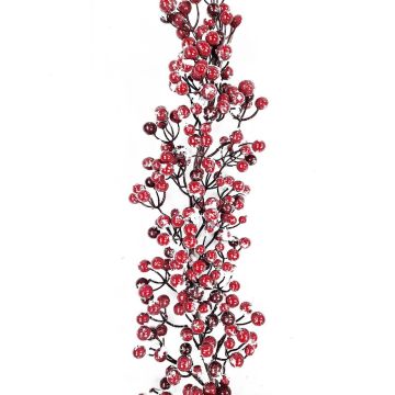 Dekorační girlanda se sněhovými bobulemi ZENMIR, zasněžená, červená, 185cm, Ø25cm Dekorační girlanda se sněhovými bobulemi ZENMIR, zasněžená, červená, 185cm, Ø25cm