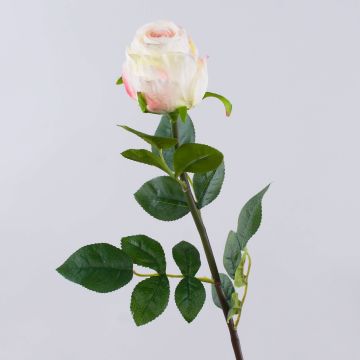 Umělá růže SUNJIK, bílo-růžová, 75cm