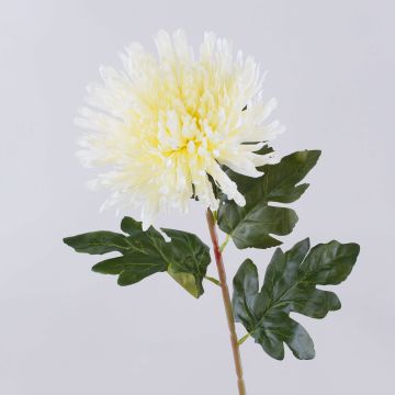 Umělá chryzantéma HIKJON, krémově bílá, 75cm, Ø18cm