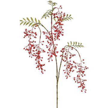 Umělá jeřabinová větev JANNAH s plody, červená, 130cm