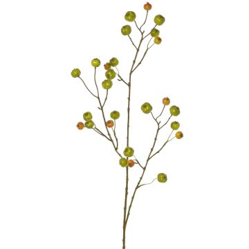 Umělá okrasná větev jabloně NONGIR s plody, zelenooranžová, 90cm