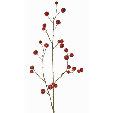 Umělá větev okrasná jabloň NONGIH s plody, tmavě červená, 90cm