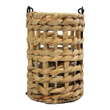 Lucerna z přírodních vláken RICHARDA, vodní hyacint, ucho, skleněná vložka, hnědá, 17 cm, Ø 12 cm Lucerna z přírodních vláken RICHARDA, vodní hyacint, ucho, skleněná vložka, hnědá, 17 cm, Ø 12 cm