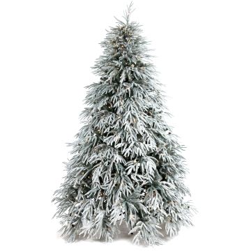 Umělý smrk BRYNE s šiškami, mrazivý vzhled, LED diody, 195 cm, Ø 140 cm Umělý smrk BRYNE s šiškami, mrazivý vzhled, LED diody, 195 cm, Ø 140 cm