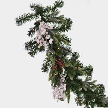 Umělá zimní girlanda NAMSOS, bobule, šišky, LED diody, 180 cm, Ø 35 cm Umělá zimní girlanda NAMSOS, bobule, šišky, LED diody, 180 cm, Ø 35 cm