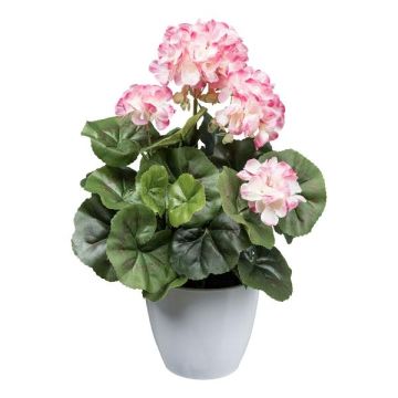 Umělá pelargonie KLUMOR v melaminovém květináči, růžovo-bílá, 35cm Umělá pelargonie KLUMOR v melaminovém květináči, růžovo-bílá, 35cm