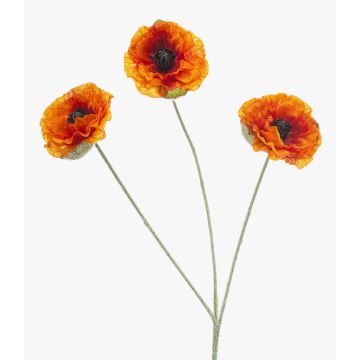 Umělá maková větvička WHONRA, oranžová, 60cm