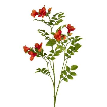 Umělá větev trubačovitý květ FRUHAN, oranžová, 80cm