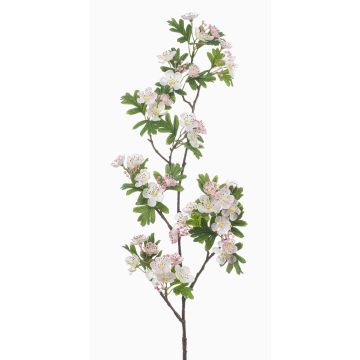 Dekorativní hlohová větvička WILZEN s květy, světle růžová, 95cm