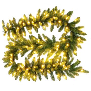 Umělá jedlová girlanda AMARILLO, zelená, LED diody, 275cm, Ø30cm