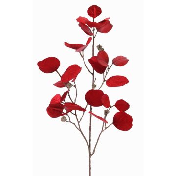 Umělá eukalyptová větev INDALA s plody, červená, 85cm Umělá eukalyptová větev INDALA s plody, červená, 85cm
