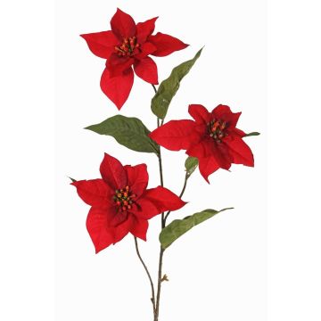 Sametová větev poinsettia TONZI, červená, 80cm, Ø15cm Sametová větev poinsettia TONZI, červená, 80cm, Ø15cm