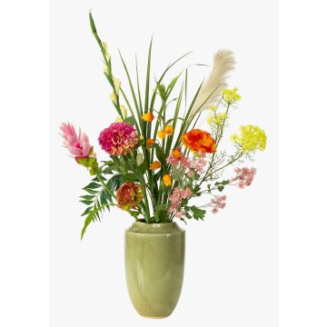 Umělá kytice FEME, růžovo-oranžová, 120cm, Ø60cm