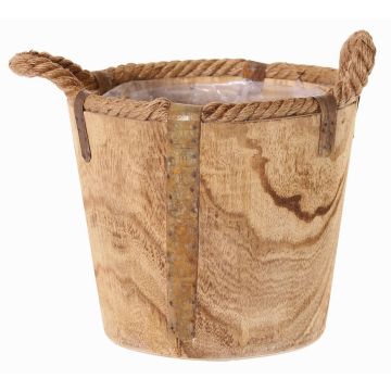 Dřevěný květináč DABIH s lanovými uchyty, hnědý, 22cm, Ø24cm Dřevěný květináč DABIH s lanovými uchyty, hnědý, 22cm, Ø24cm