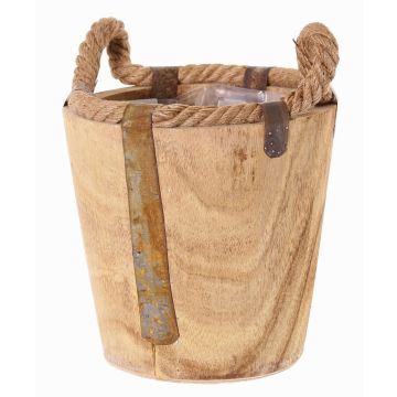 Dřevěný květináč DABIH s lanovými uchyty, hnědý, 19cm, Ø20cm Dřevěný květináč DABIH s lanovými uchyty, hnědý, 19cm, Ø20cm