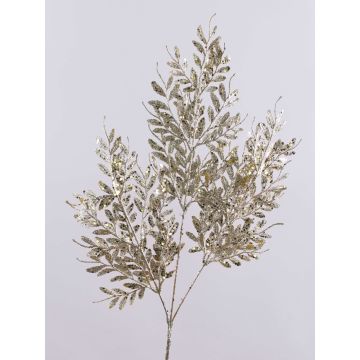 Umělá větvička jeřábu CAZENAC, bobule, třpytky, šampaňská, 75cm Umělá větvička jeřábu CAZENAC, bobule, třpytky, šampaňská, 75cm