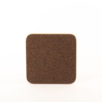 Čtvercový korkový lisovaný podtácek MANARA, tmavě přírodní, 14,5x14,5x2cm