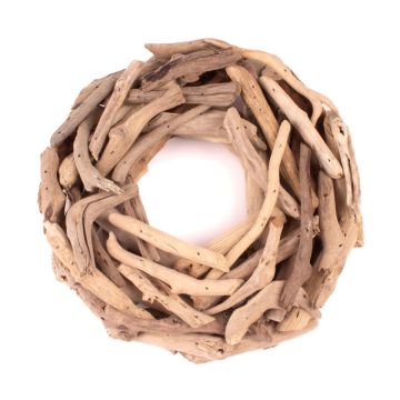 Přírodní dekorace - věnec z naplaveného dřeva LAURIN, přírodní, 25cm