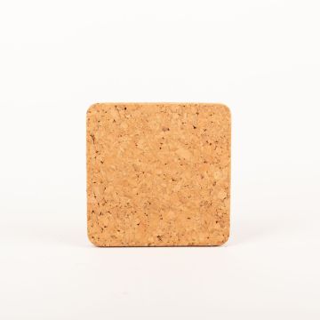 Čtvercový podšálek z lisovaného korku MANARA, přírodní, 15x15x1,5cm